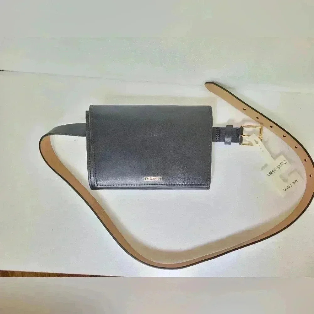 Calvin Klein Gray and Tan Belt Bag